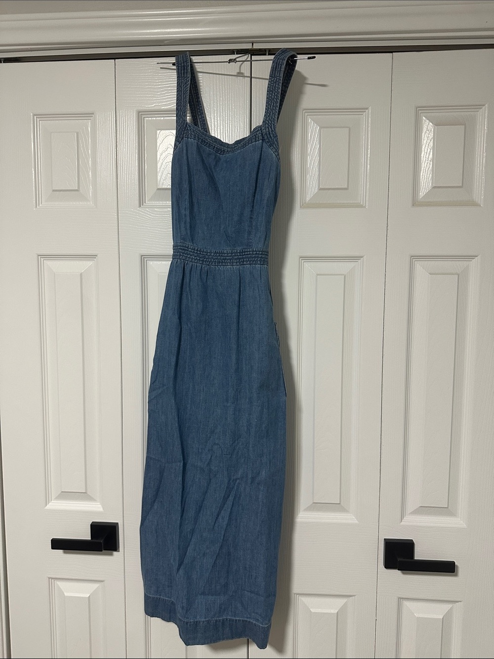 Madewell Denim Button-Back Midi Dress